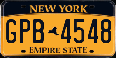 NY license plate GPB4548