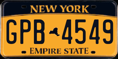 NY license plate GPB4549