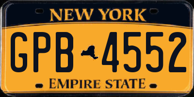 NY license plate GPB4552