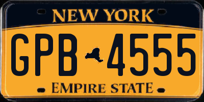 NY license plate GPB4555