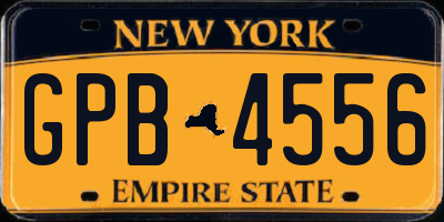 NY license plate GPB4556