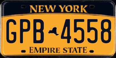 NY license plate GPB4558