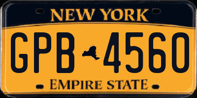 NY license plate GPB4560