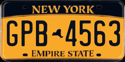 NY license plate GPB4563