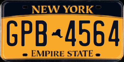 NY license plate GPB4564