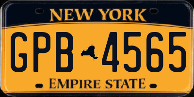 NY license plate GPB4565