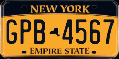 NY license plate GPB4567
