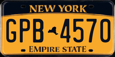 NY license plate GPB4570