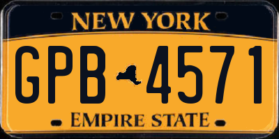 NY license plate GPB4571