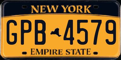 NY license plate GPB4579