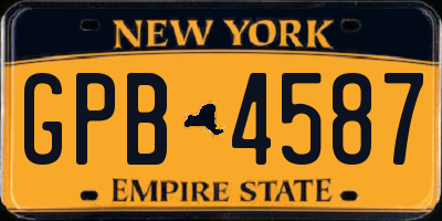 NY license plate GPB4587