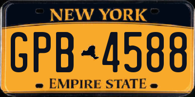 NY license plate GPB4588