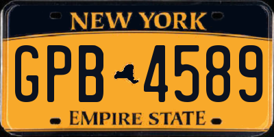 NY license plate GPB4589