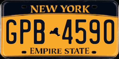 NY license plate GPB4590