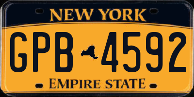 NY license plate GPB4592