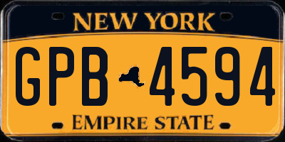 NY license plate GPB4594