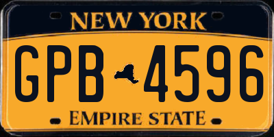 NY license plate GPB4596