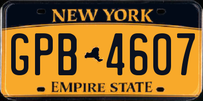 NY license plate GPB4607