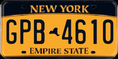 NY license plate GPB4610