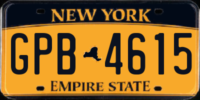 NY license plate GPB4615