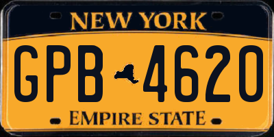 NY license plate GPB4620