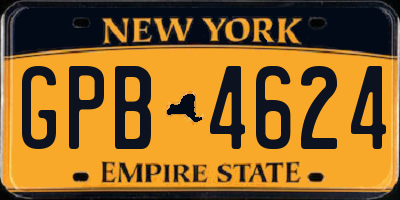 NY license plate GPB4624
