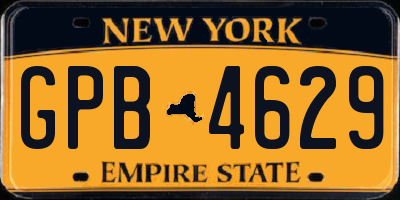 NY license plate GPB4629