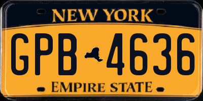 NY license plate GPB4636