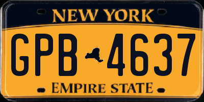 NY license plate GPB4637