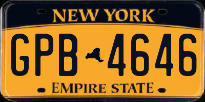 NY license plate GPB4646
