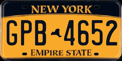 NY license plate GPB4652