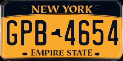 NY license plate GPB4654