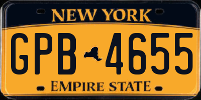NY license plate GPB4655