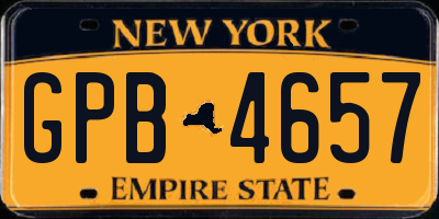 NY license plate GPB4657