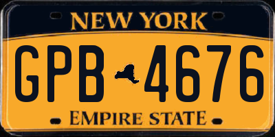 NY license plate GPB4676