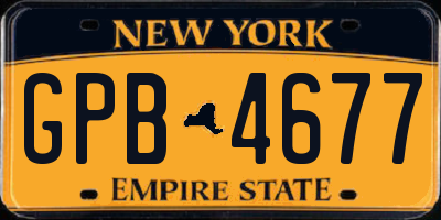 NY license plate GPB4677