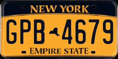 NY license plate GPB4679