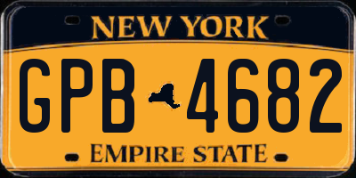 NY license plate GPB4682