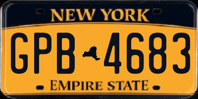 NY license plate GPB4683
