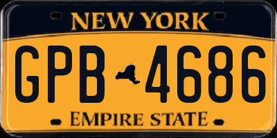 NY license plate GPB4686