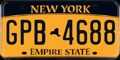 NY license plate GPB4688