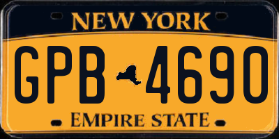 NY license plate GPB4690