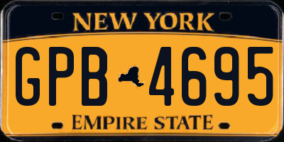 NY license plate GPB4695