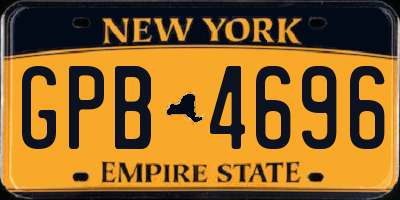 NY license plate GPB4696