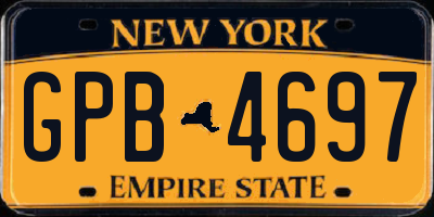 NY license plate GPB4697