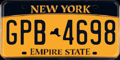 NY license plate GPB4698