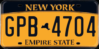 NY license plate GPB4704