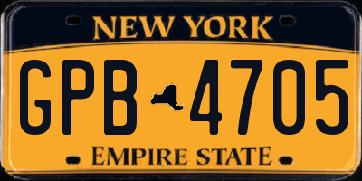 NY license plate GPB4705