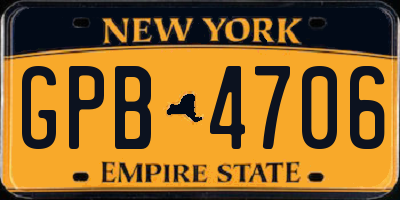 NY license plate GPB4706