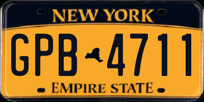 NY license plate GPB4711